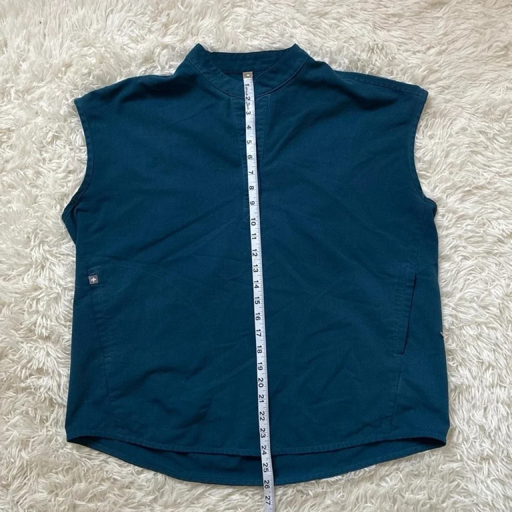 Figs Sleeveless Mock Neck Top in Teal - Picture 4 of 10